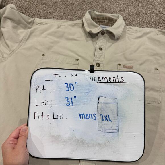 VTG y2k Men's Carhartt Canvas Flannel Lined Snap Button Shirt Jacket 2XL S96STN - Picture 7 of 7